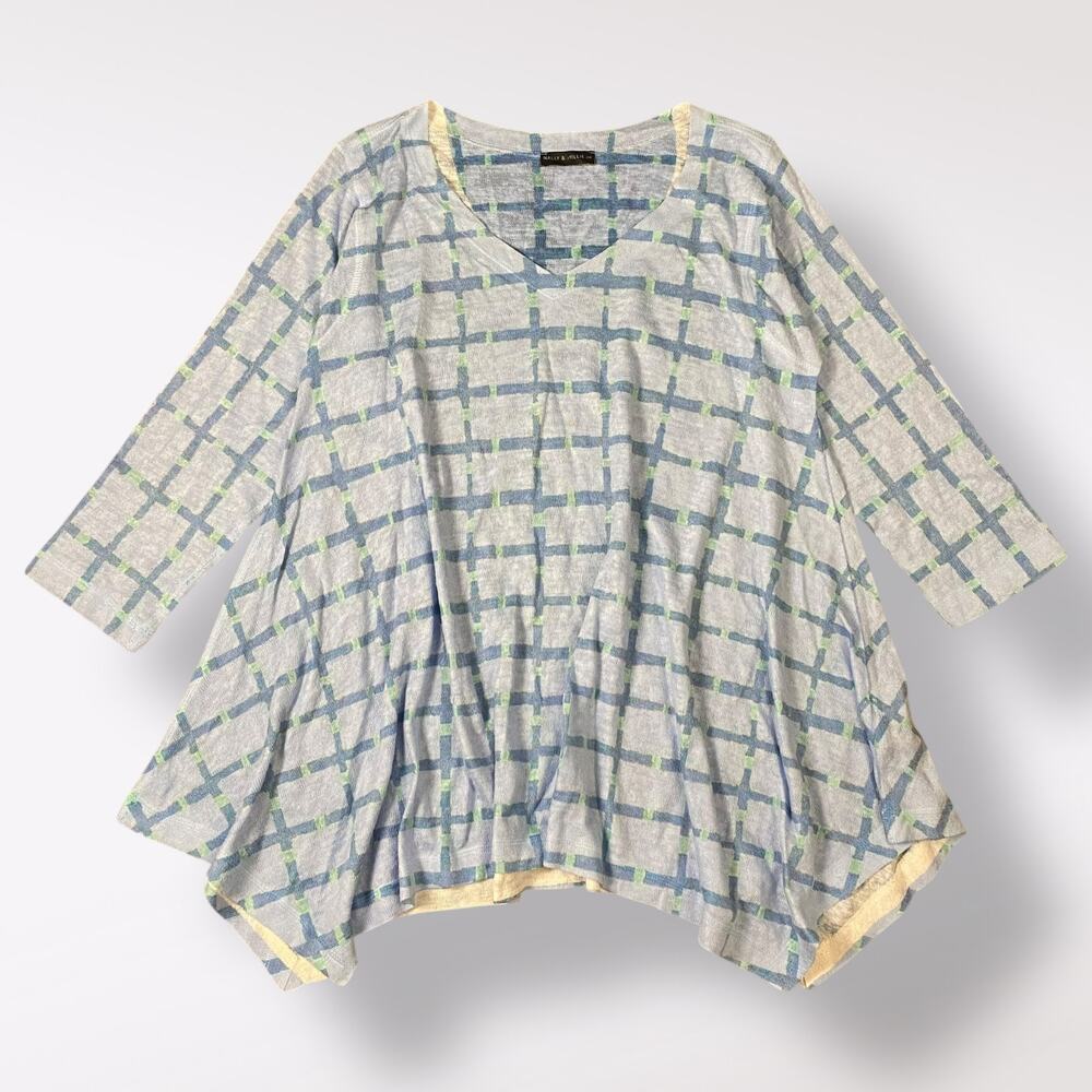 Nally & Millie Lightweight Knit Tunic Womens Size Medium Blue